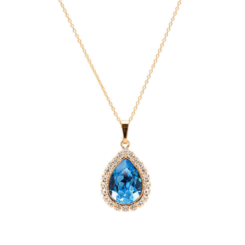 Pakabukas „Debesų Lašas (Aquamarine Blue)“ su Swarovski™ kristalais